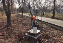 В память о жертвах домашнего насилия Инсталляция "Одуванчик" в Тирасполе. Фото: Центр "Резонанс"