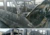 В Тирасполе сгорела маршрутка Всё, что осталось от маршрутки после возгорания