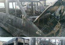 В Тирасполе сгорела маршрутка Всё, что осталось от маршрутки после возгорания
