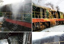 Тепловоз, перевозивший металлолом, загорелся на ходу В Рыбнице загорелся тепловоз