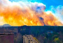 Пожар в Чернобыле не потушен: огонь приближается к хранилищу радиоактивных отходов Пожар в Чернобольской зоне огонь добрался до Припяти