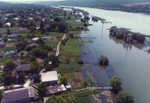 Зона подтопления в Рыбницком районе июнь 2020. Съёмка с квадрокоптера