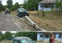 Нетрезвый водитель врезался в столб в селе Колбасна: есть пострадавшие Нетрезвый водитель врезался в столб. ДТП в селе Колбасна