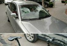 Велосипедист врезался в автомобиль Volkswagen Велосипедист врезался в автомобиль