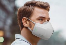 Маска-очиститель воздуха PuriCare Wearable работает на аккумуляторах Маска-очиститель воздуха