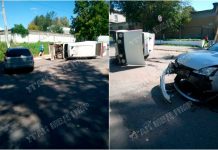 В Рыбнице автоледи врезалась в машину скорой помощи От удара машина скорой помощи опрокинулась на бок