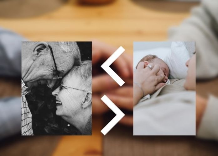 пенсионеры и новорожденные