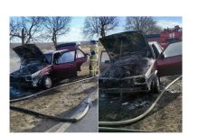 На въезде в Рыбницу загорелся Volkswagen По дороге загорелась машина