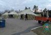 На пограничном пункте пропуска «Первомайск — Кучурган» установлены палатки для иностранных граждан, прибывающих из Украины Палатки. Фото Прессцентр МВД ПМР