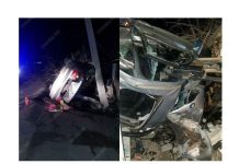 ДТП в Рыбнице: BMW снес столб и протаранил забор, пострадало два человека BMW снес столб