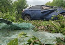 В Рыбнице машина вылетела в кювет и перевернулась рыбнице