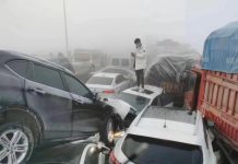 Более 200 машин столкнулись в Китае ДТП на мосту в городе Чжэнчжоу в Китае