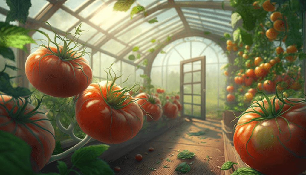 liktv_tomatoes_in_the_greenhouse_изображение сгенерировано ИИ