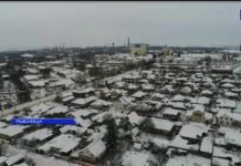 Зимняя Рыбница с высоты птичьего полета Рыбница, зима, дрон