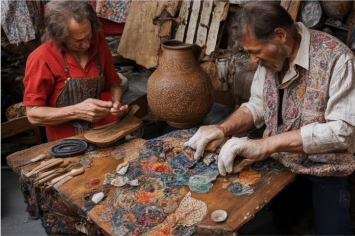 Ремесленники Фото ИИ kandinsky