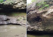 В монастыре Сахарна пересох водопад