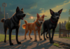 Как вести себя при встрече со стаей бродячих собак Стая бродячих собак. Фото ИИ kandinsky