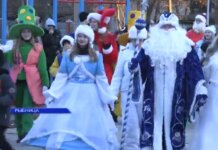 В микрорайоне Вальченко зажглись огни на елке