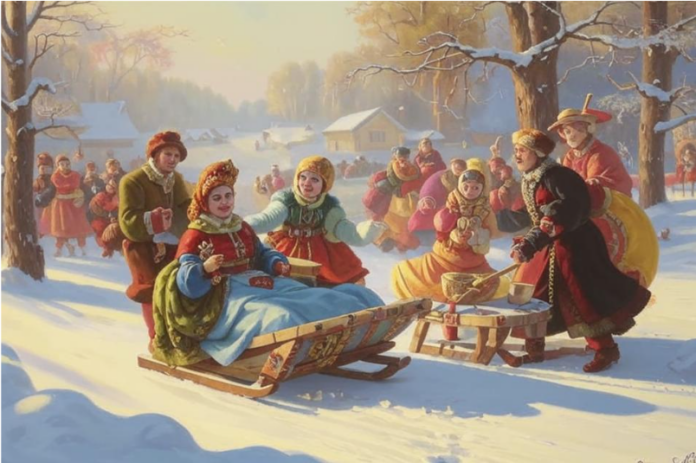 Масленица. Разгуляй. Фото ИИ kandinsky