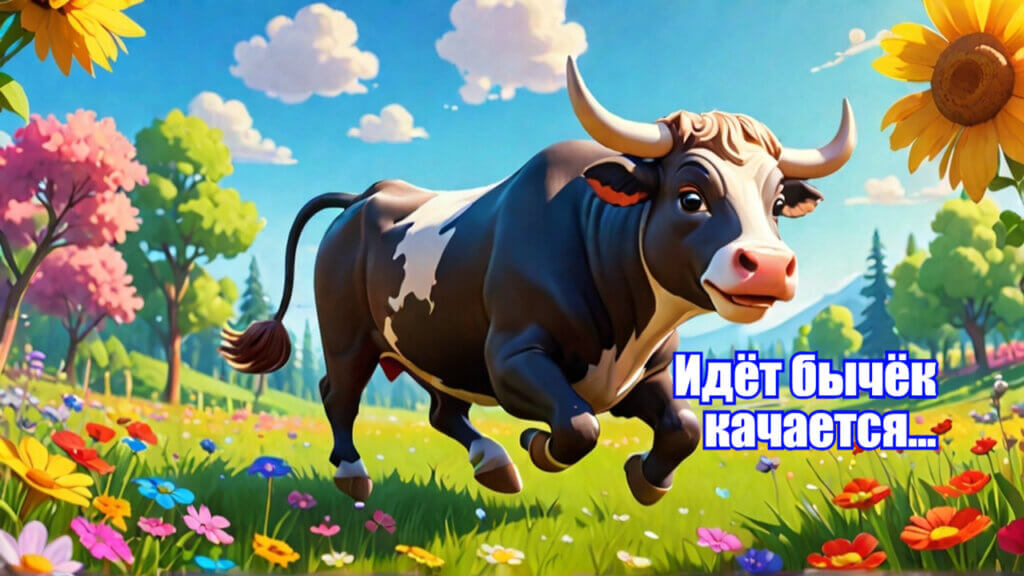 стих, ИИ, идет бычок качается