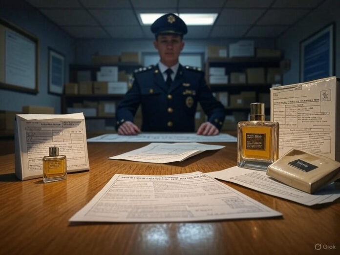 Духи, туалетная вода. Фото ИИ духи, парфюм, туалетная вода, таможенная служба, ввоз, Молодва