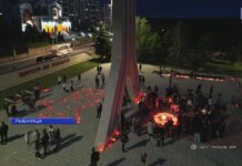 «Свеча памяти» зажгли в Рыбнице: акция в объективе дрона свеча памяти, День Победы, 9 мая, акция