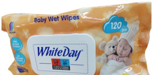 В Молдове обнаружено несколько партий «грязных» влажных салфеток WhiteDay Baby Wet. Фото с сайта laf.md